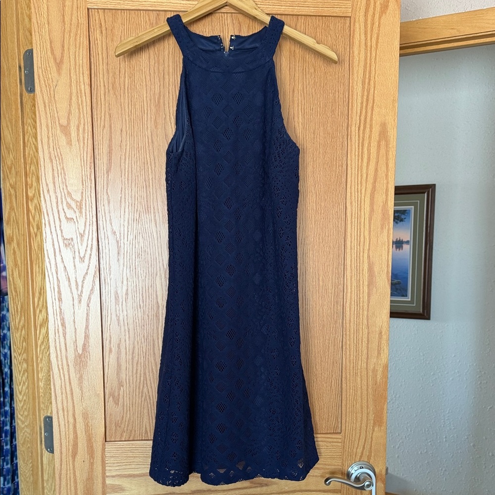 Lilly Pulitzer Elegant Navy Sleeveless Dress. Size M